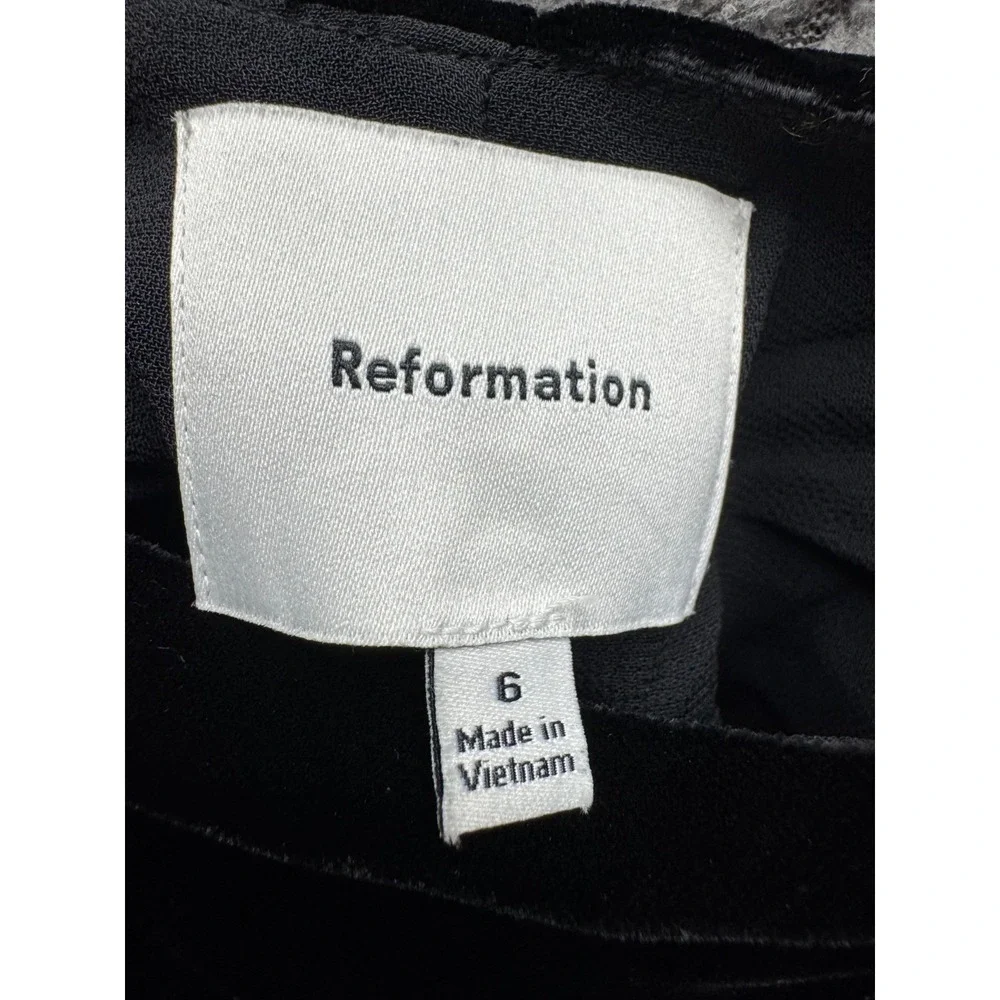 Reformation Black Velvet Mini Dress - Picture 9 of 9